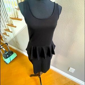 Soprano Black Sleeveless Dress with mid ruffle